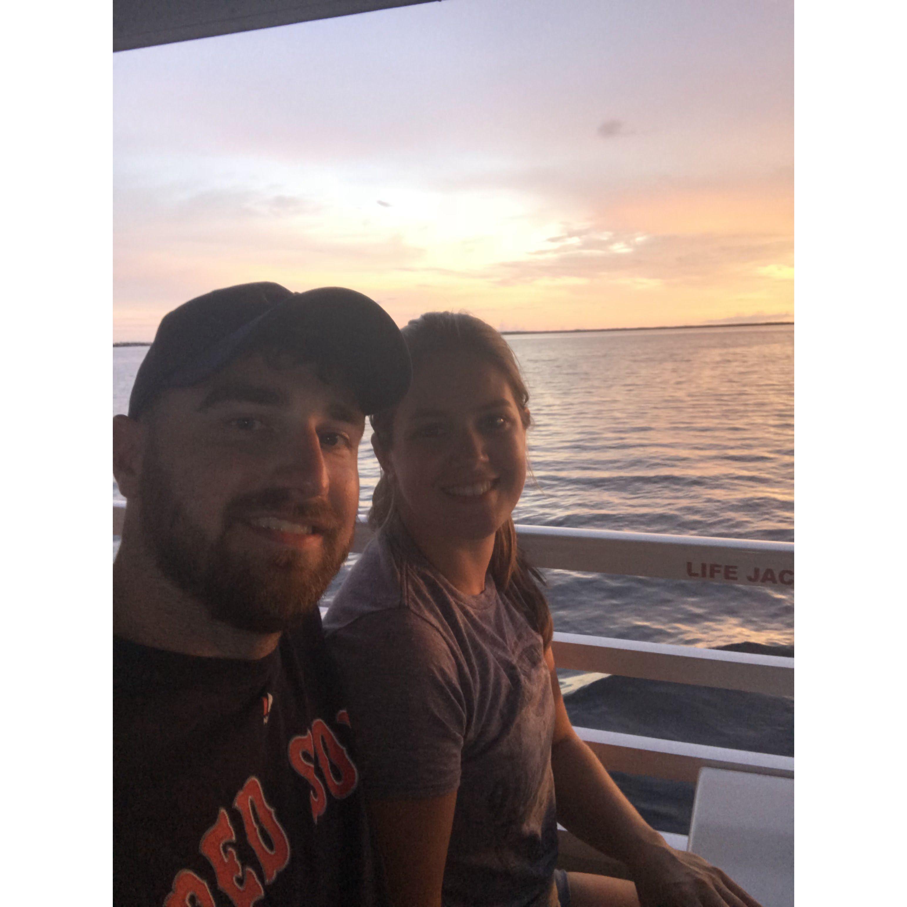 Sunset dolphin cruise in Cape Coral, FL in August 2018