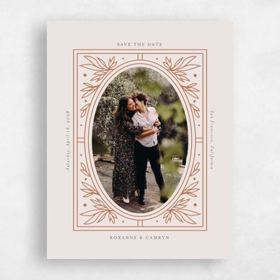 Orange Standard Wedding Save the Date - Poplar Portrait
