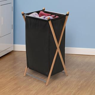 X-Frame Bamboo Hamper with Bag