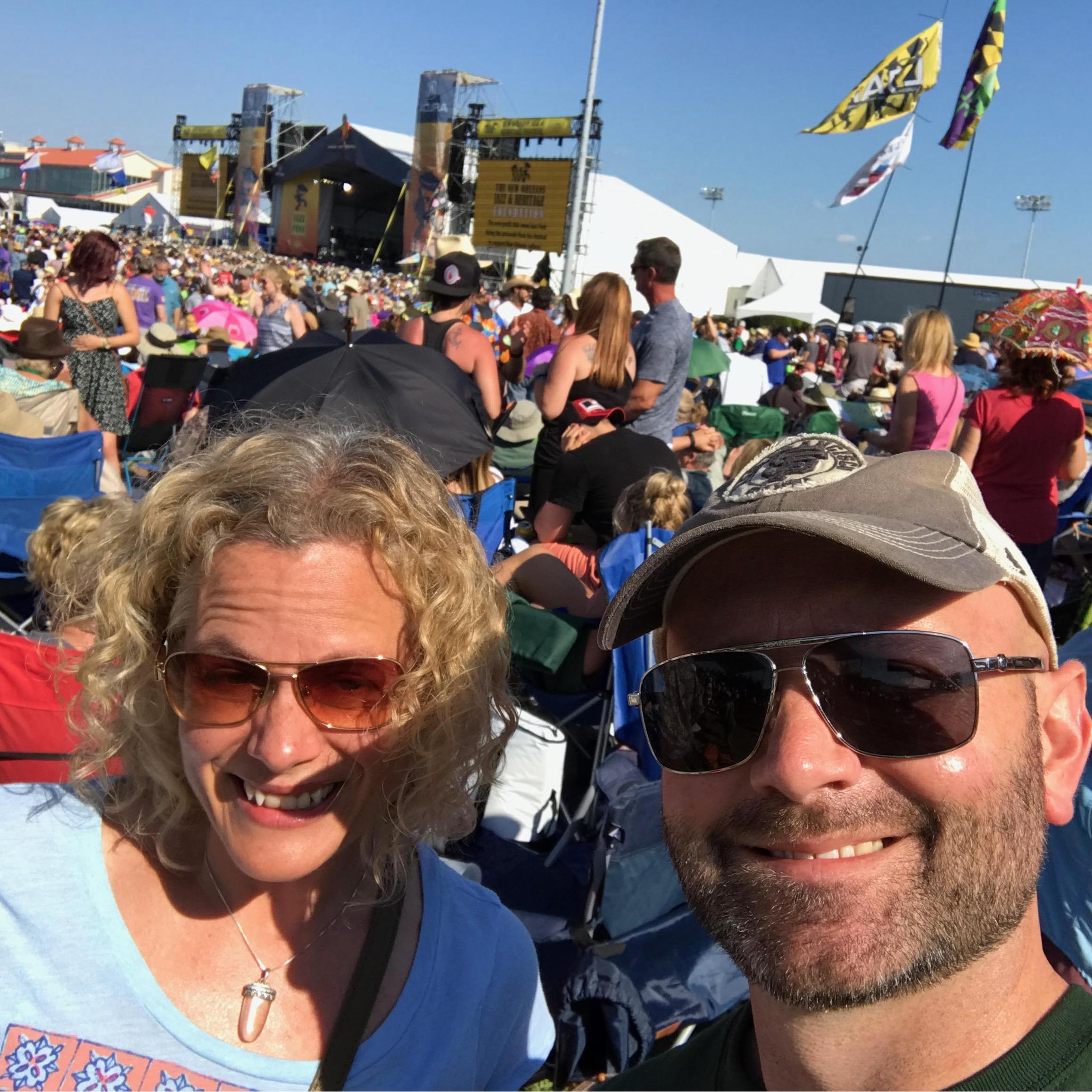 At Jazzfest 2017 right before Stevie Wonder took the stage.