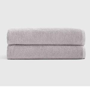 Turkish Ribbed Quick Dry Bath Sheet (Set of 2) - Grey