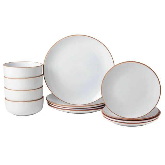 Infuse 12pc Stoneware Dinnerware Set White