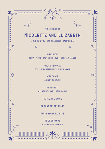 Augusta | Blue | Zola Wedding Programs