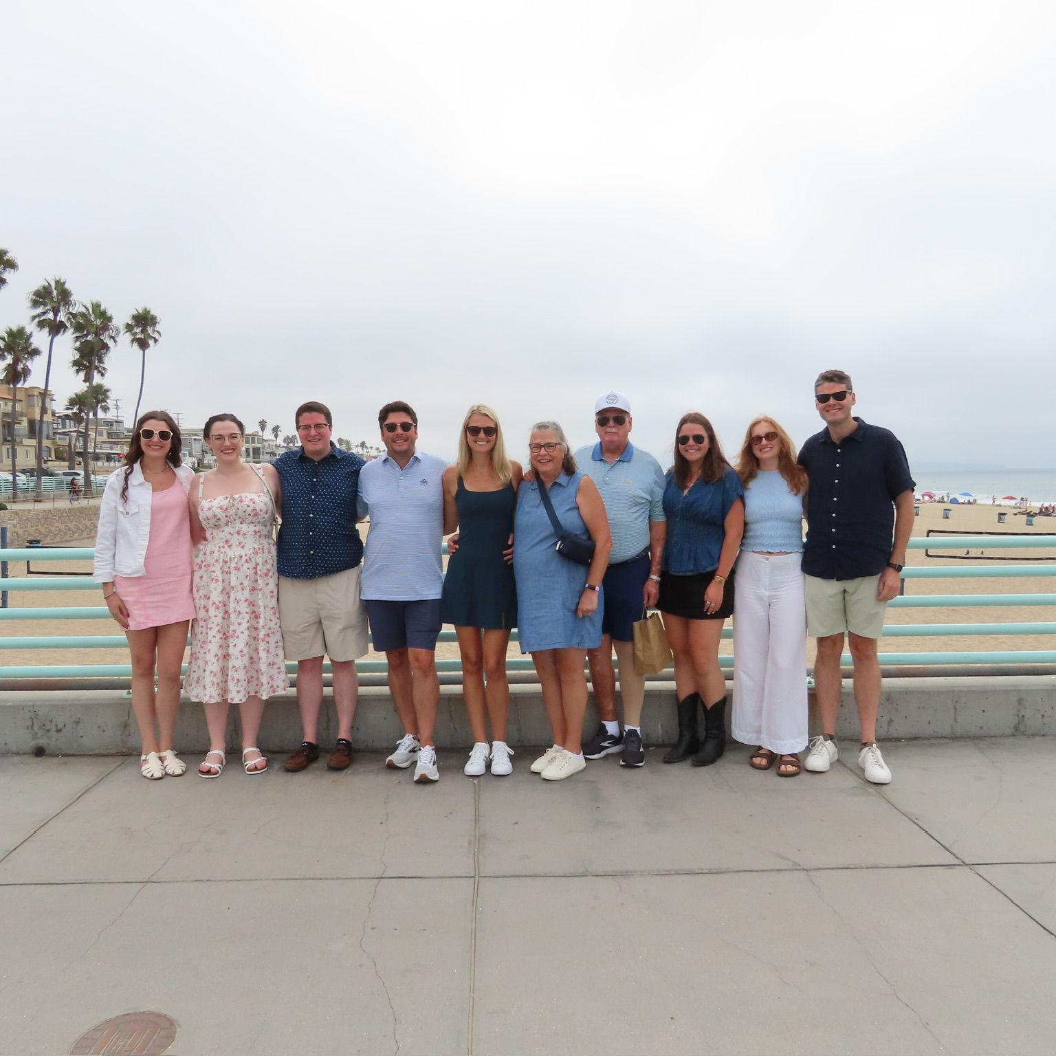 In Manhattan Beach, CA with the Spence family, after Jeffrey proposed to Emily.