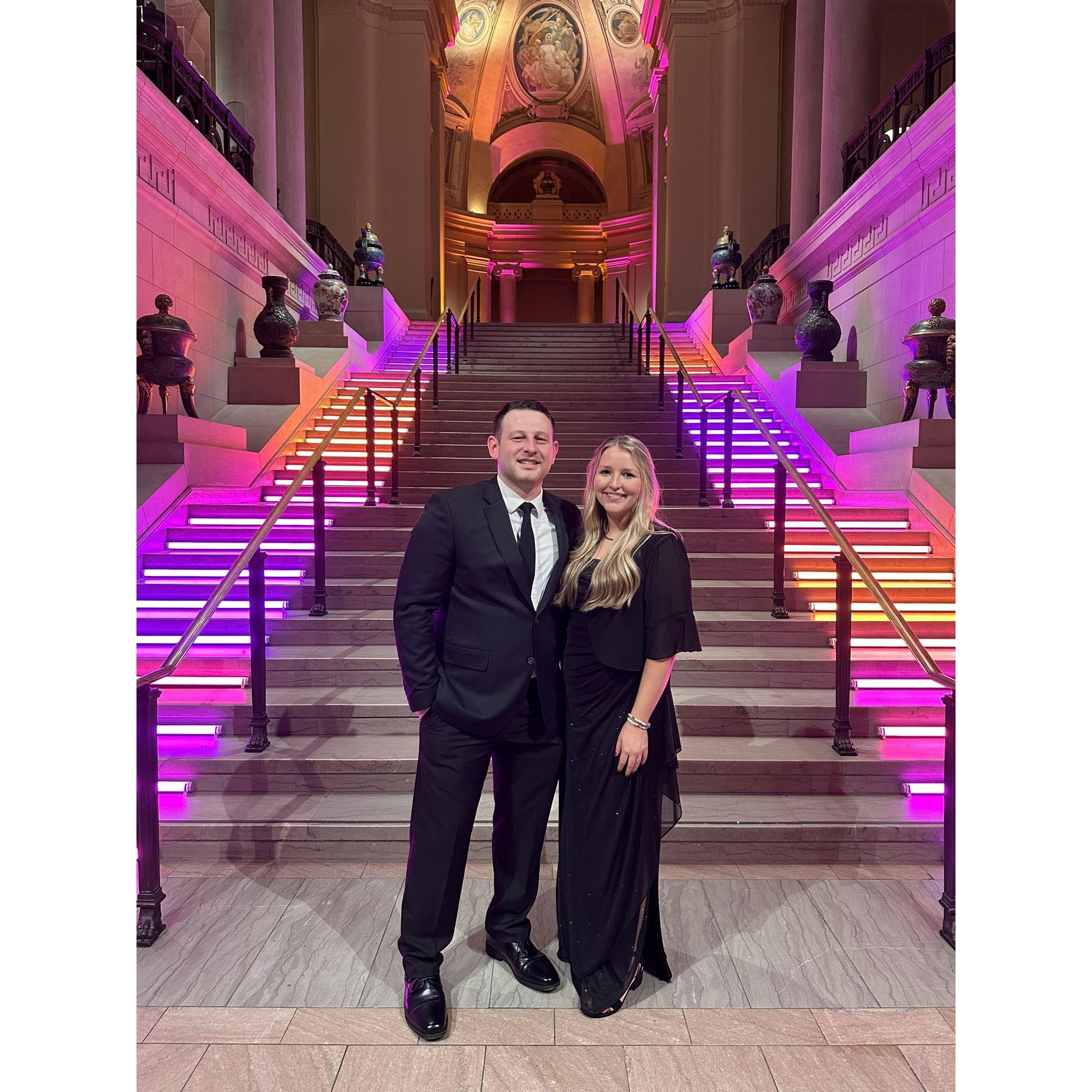Matt volunteering at Kim's work's fundraising gala in Boston.