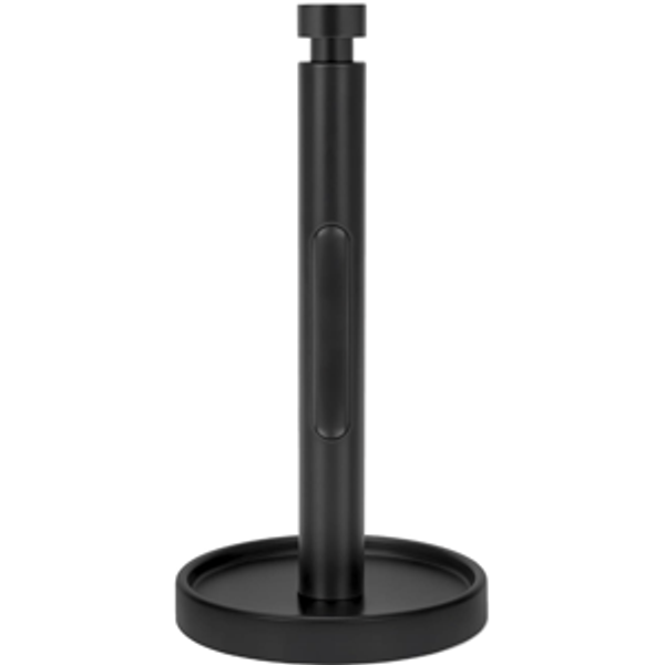 Ivilon Countertop Paper Towel Holder - Weighted Heavy Duty Steel Stand with Non-Slip Base for a Steady One-Handed One Sheet Tear - Fits All Rolls - Black