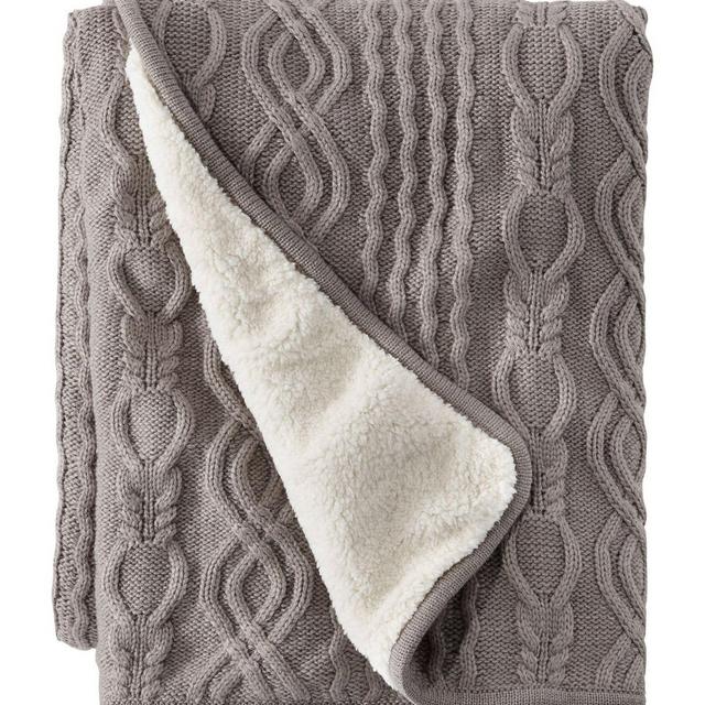 Chunky Cabled Fleece Throw