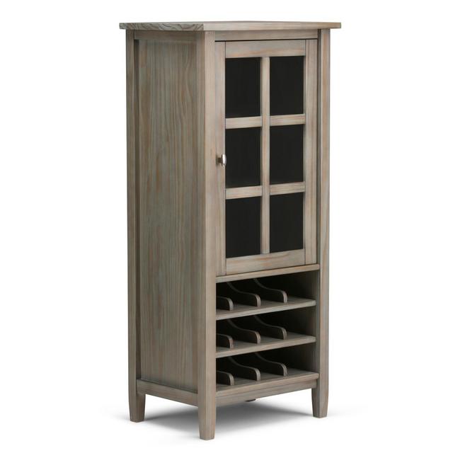 23" Norfolk Solid Wood High Storage Wine Rack Distressed Gray - WyndenHall