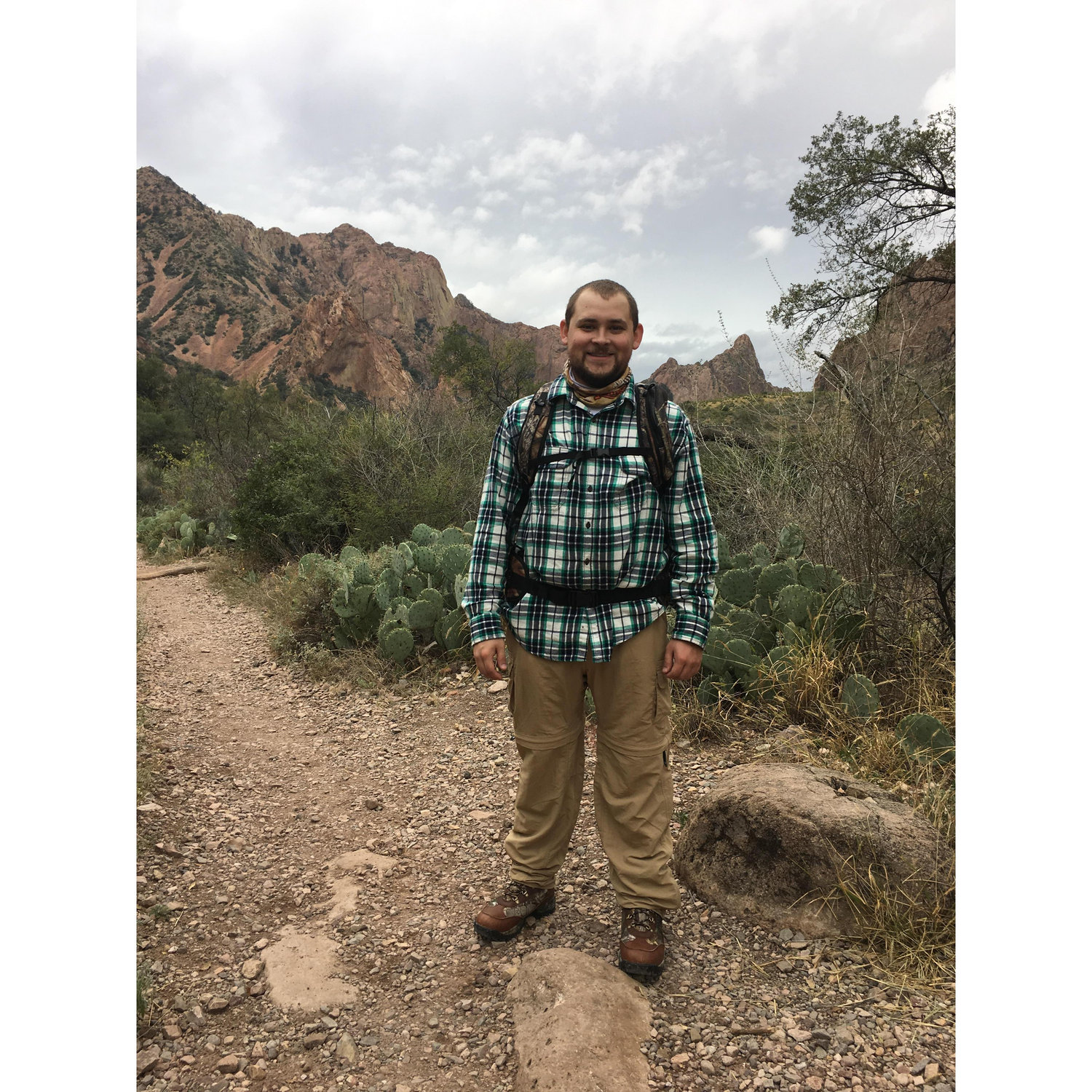 He borrowed my flannel for a trip to Big Bend! Dec 2016