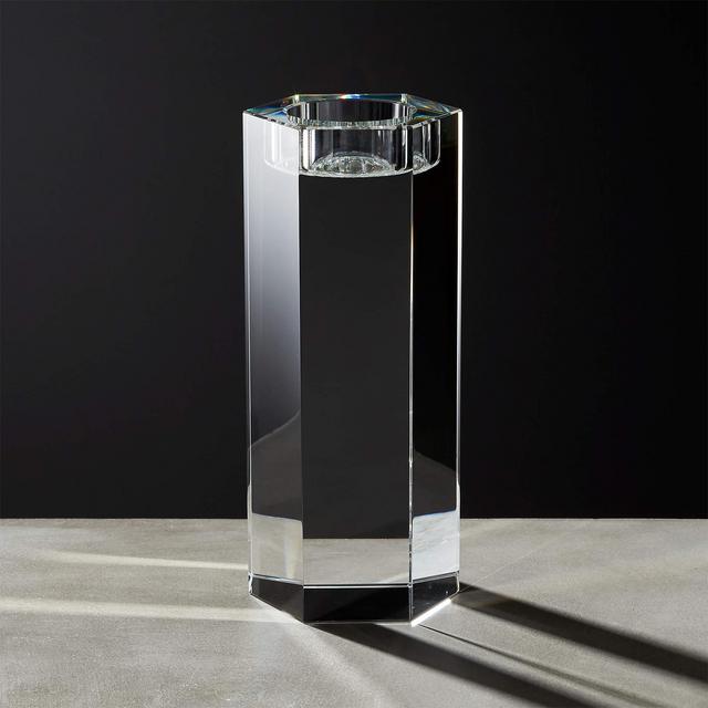 Hex Medium Crystal Tealight Candle Holder
