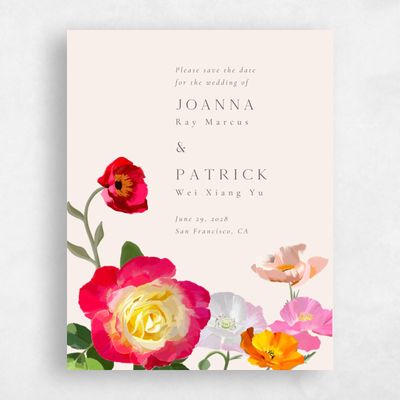 Linen, Beige Wedding Save the Date - Leora Portrait