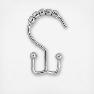Annex Double Shower Curtain Hook, Set of 12