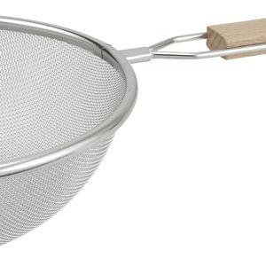 Winco Strainer with Single Fine Mesh, 8-Inch Diameter, Medium, Stainless Steel, Tan,Silver