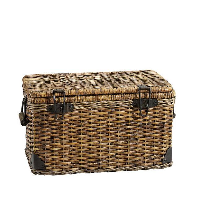 Daytrip Lidded Split Rattan Basket, Large