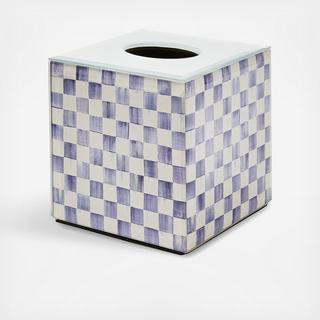 Violet Check Glass Boutique Tissue Box Cover