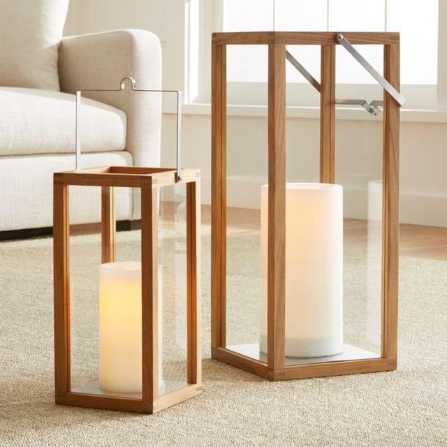 Crosby Teak Wood Lanterns