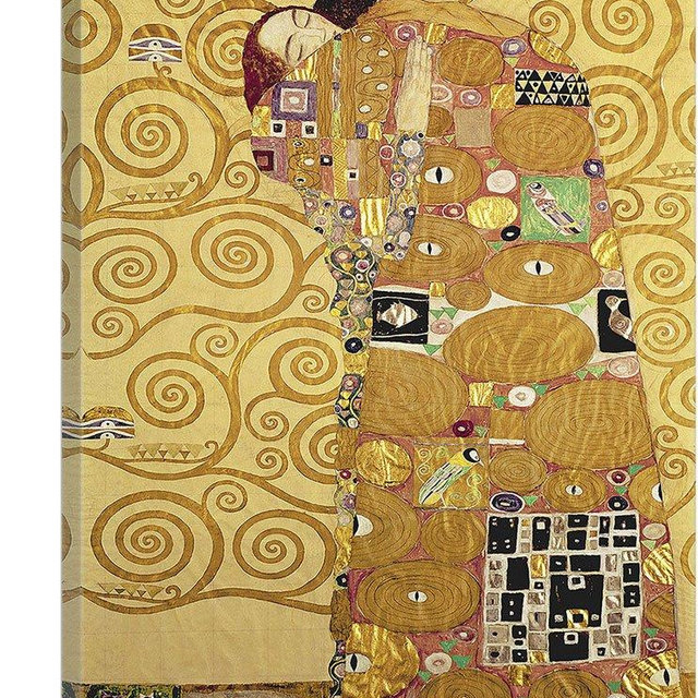 ARTCANVAS The Embrace 1905 Canvas Art Print Stretched Framed Painting Picture Poster Giclee Wall Decor by Gustav Klimt - 26" x 18" (0.75" Deep)