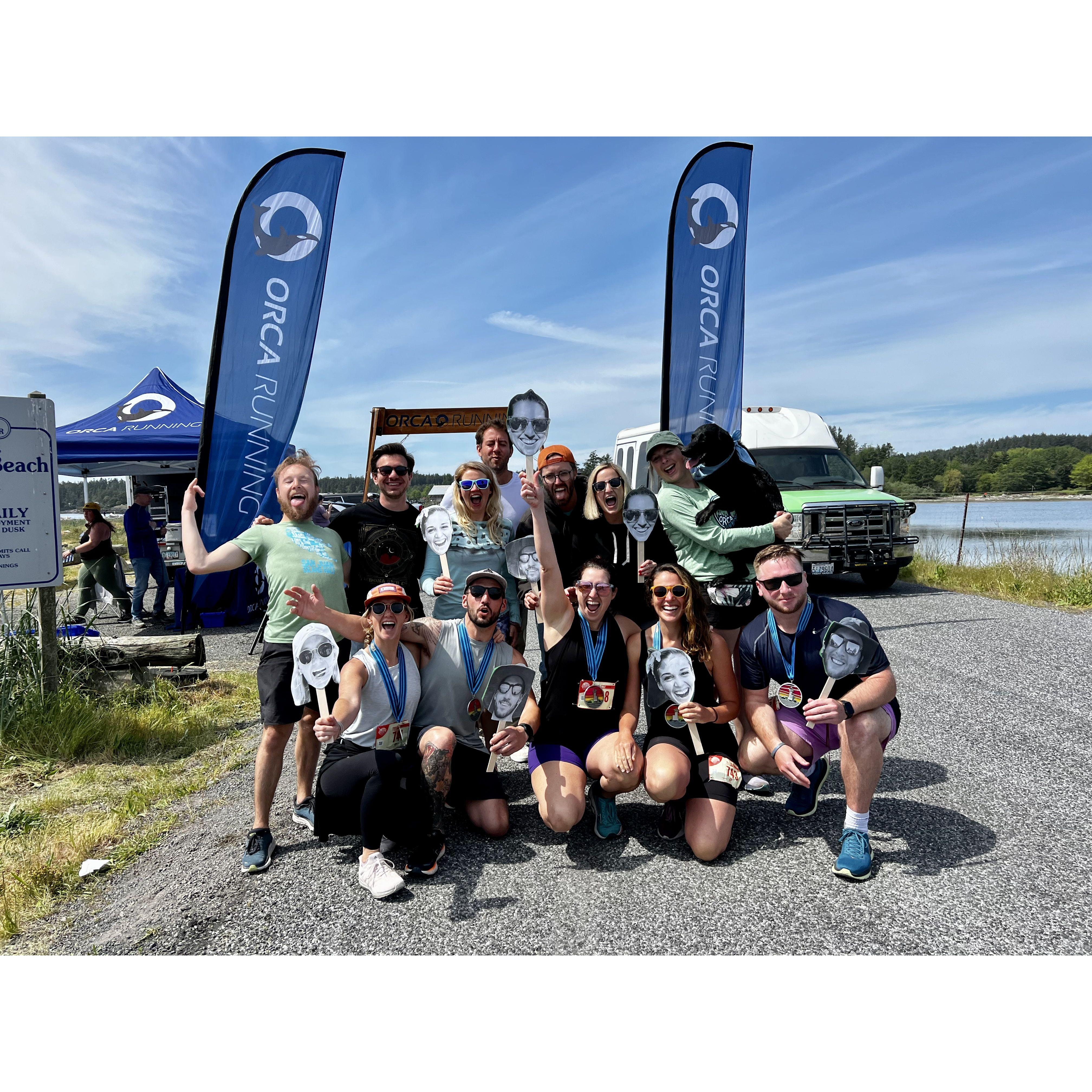 First half marathon with all our friends who came out to support us!