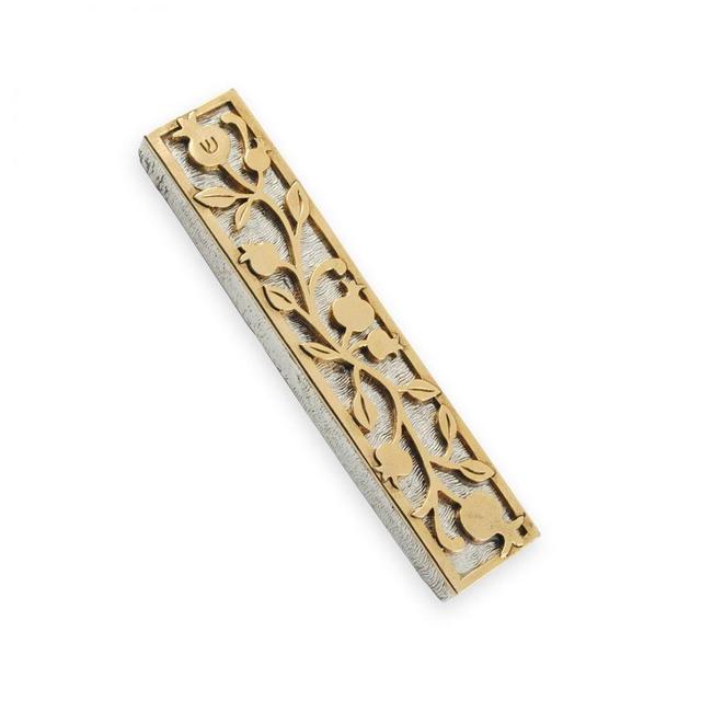 Two-tone Pomegranate Mezuzah by Quest Collection