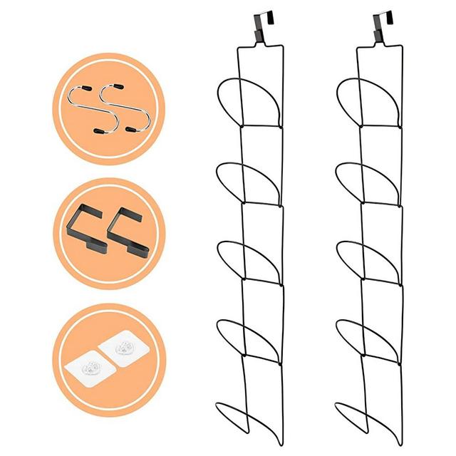 Livememory Hanging Hat Rack, Baseball Caps Hat Racks for Door, Wall, Closet, Bathroom, 10pcs (Black)