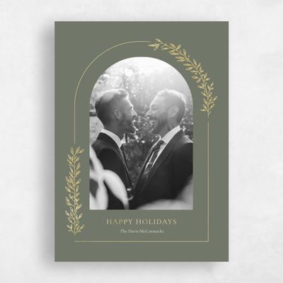 Dark Sage, Green Holiday Card - Gillin Foil