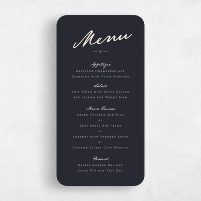 Black Rounded Wedding Menu - Finnian