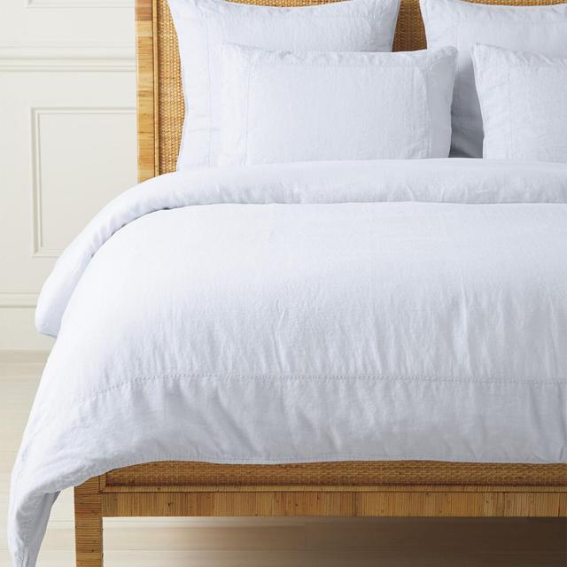 Serena & Lily Positano Linen Duvet Cover - Sky Blue in King Size
