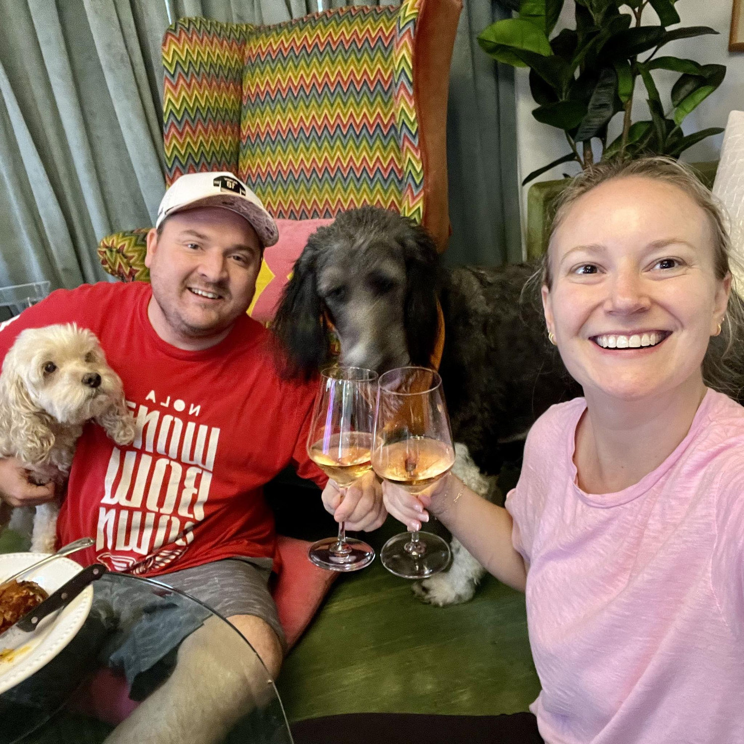 Our first night living together! Our little family of four!