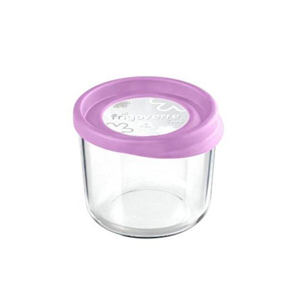 Bormioli Rocco Frigoverre Fun Tall Glass Container with Fuchsia Lid, 23-3/4-Ounce
