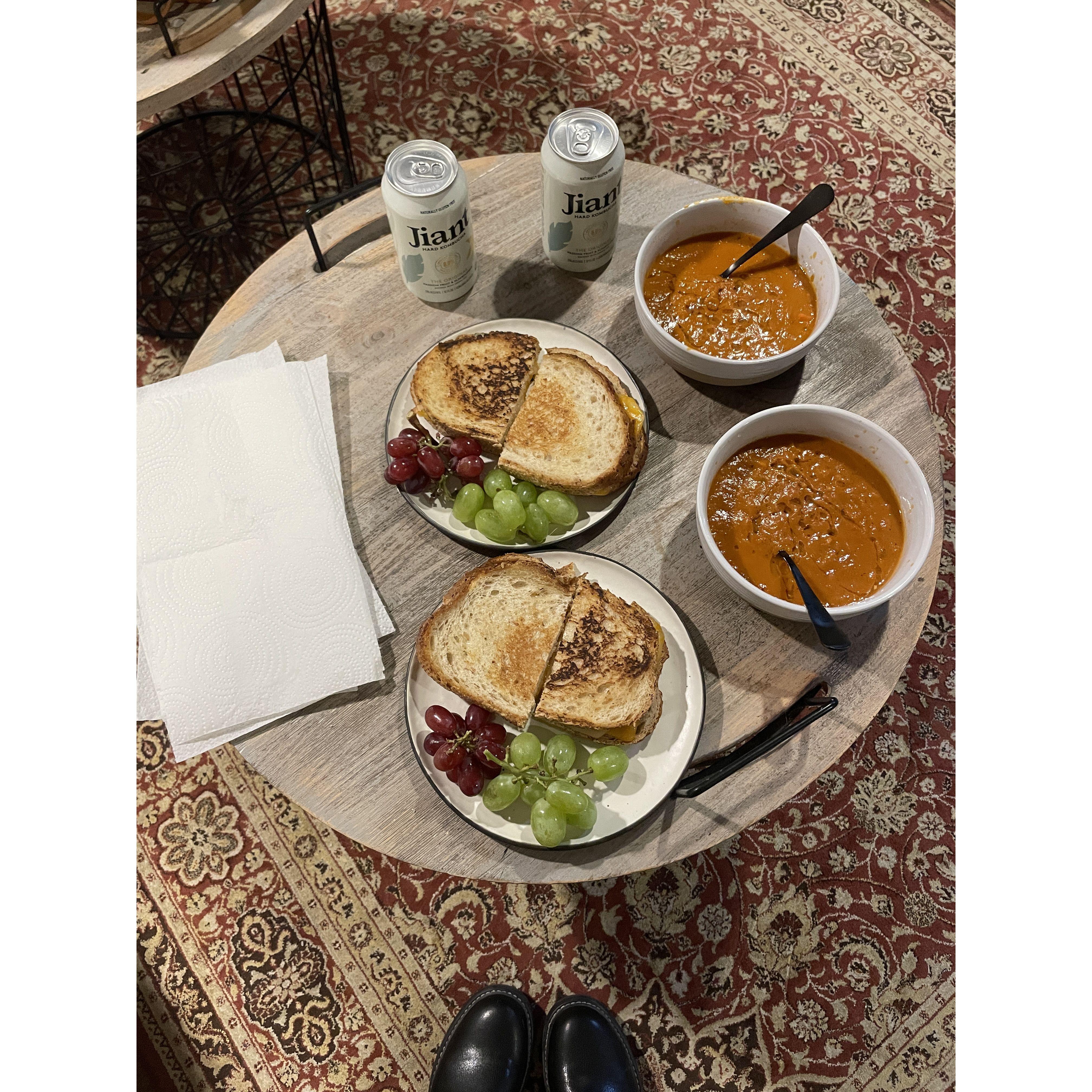 One of our first meals at home together.