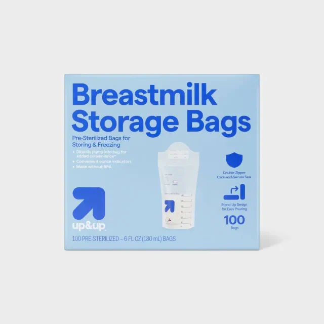 Breast Milk Storage Bags - 100ct - up&up™: BPA-Free, LDPE Material