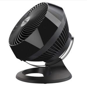 Vornado 660 Large Air Circulator Fan, 4-Speed, Whole Room Electric Fan with 90-Degree Tilt, Chrome Glide Bar, Quiet Cooling for Bedroom, Office, Dorm Room, Black Indoor