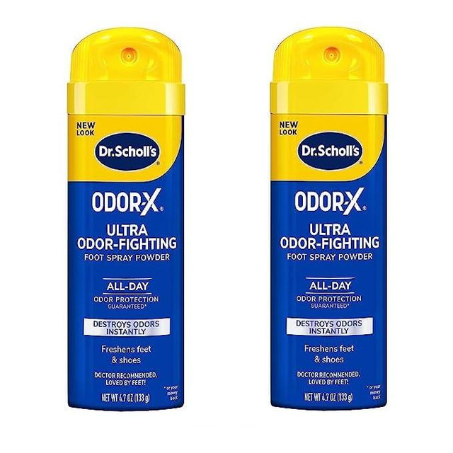 Dr. Scholl's ODOR-X ULTRA ODOR-FIGHTING SPRAY POWDER, 4.7 oz // Destroys Odors Instantly - All-Day Odor Protection - Freshens Feet & Shoes (Pack of 2)