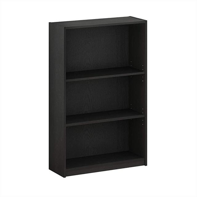 Furinno Jaya Simple Home 3-Tier Adjustable Shelf Bookcase, Black