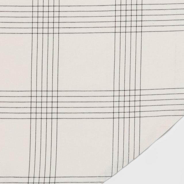 70" Cotton Open Plaid Round Tablecloth Black - Threshold™