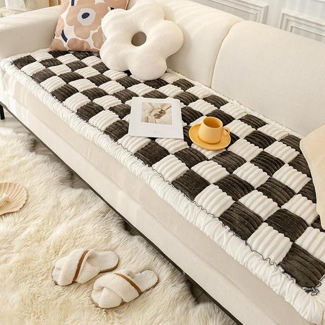 HOMEREFROM Pet Couch Cover for Sofa, Funny Cat Mat Sofa Cover, Plush Pet Couch Covers for Large Dogs, Anti-Slip Dog Bed Sofa Cover (27x59 inch, Black)