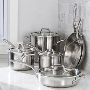 Calphalon ® Signature Stainless Steel 10-Piece Cookware Set with Double Bonus