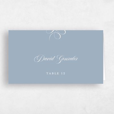 Powder Blue Wedding Place Card - Marquis