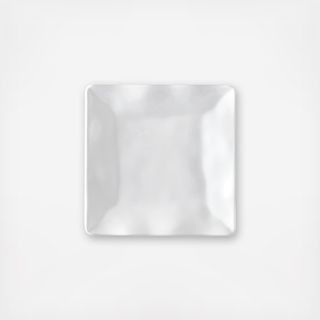 Ruffle Square BPA Free Melamine Bread & Butter Plate, Set of 4