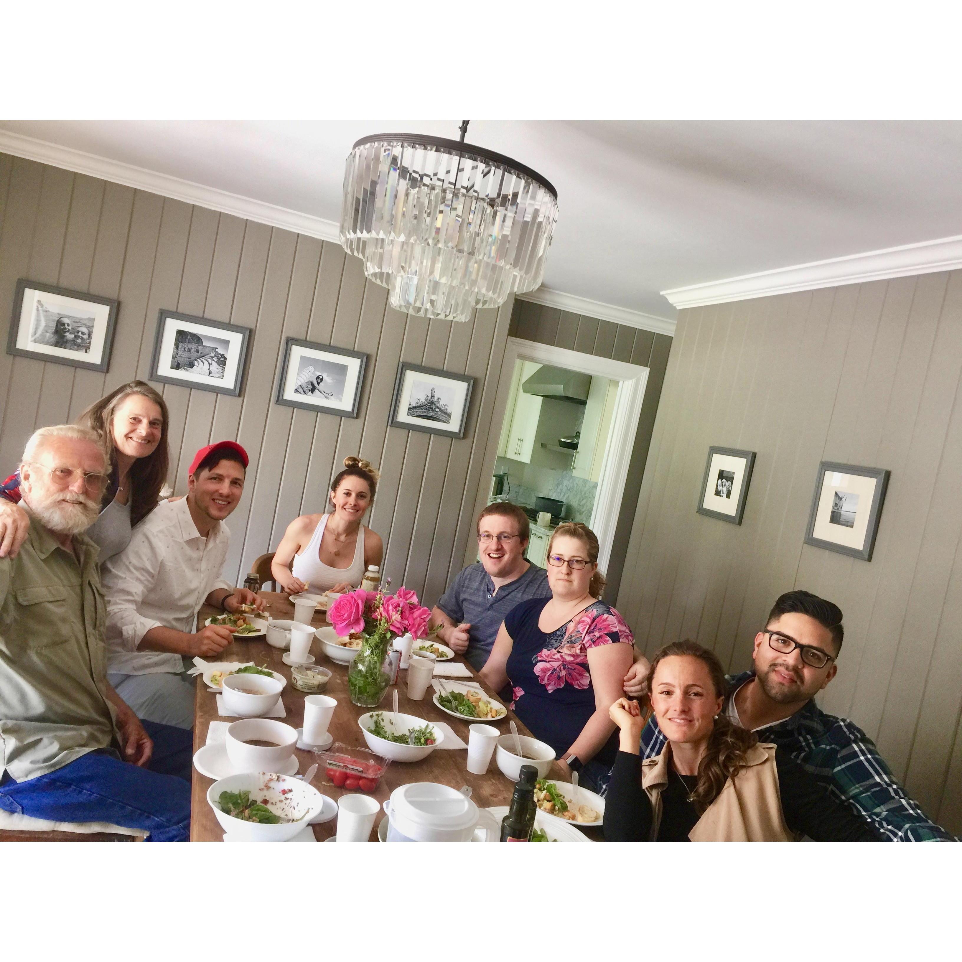 Family breakfast! Low key, its our long term goal to pull everyone to California.