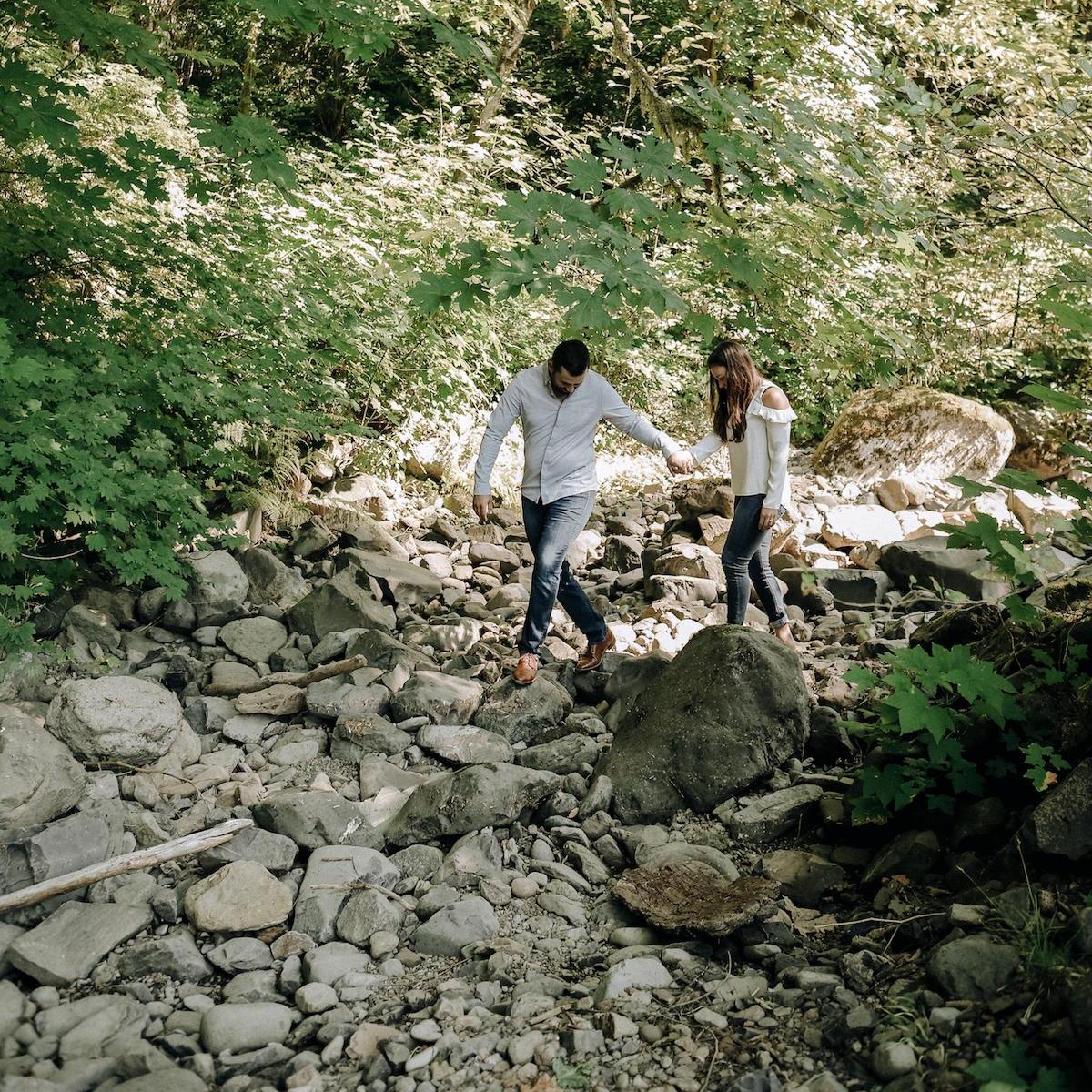 The next 7 photos are continued engagement photos around the cabin. Our hearts were so happy through the whole shoot. So much laughter! <3