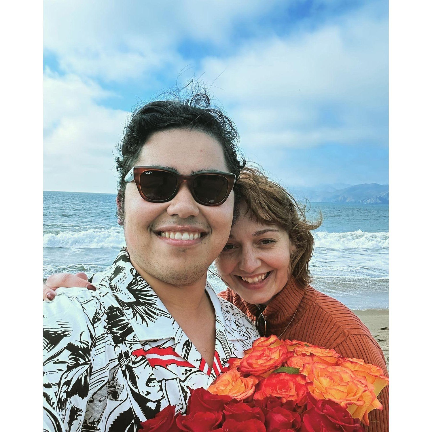 That time we got engaged on a nudist beach.