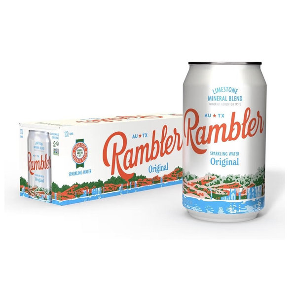 Rambler Sparkling Water, Original Natural Flavor, 12-Ounce Cans, 12-Pack