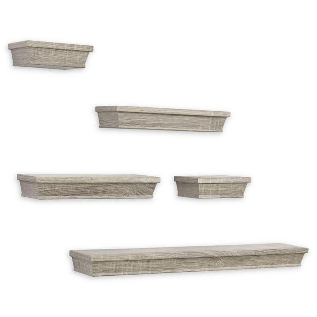 SALT™ 5-Piece Gallery Shelf Set in Rustic Grey