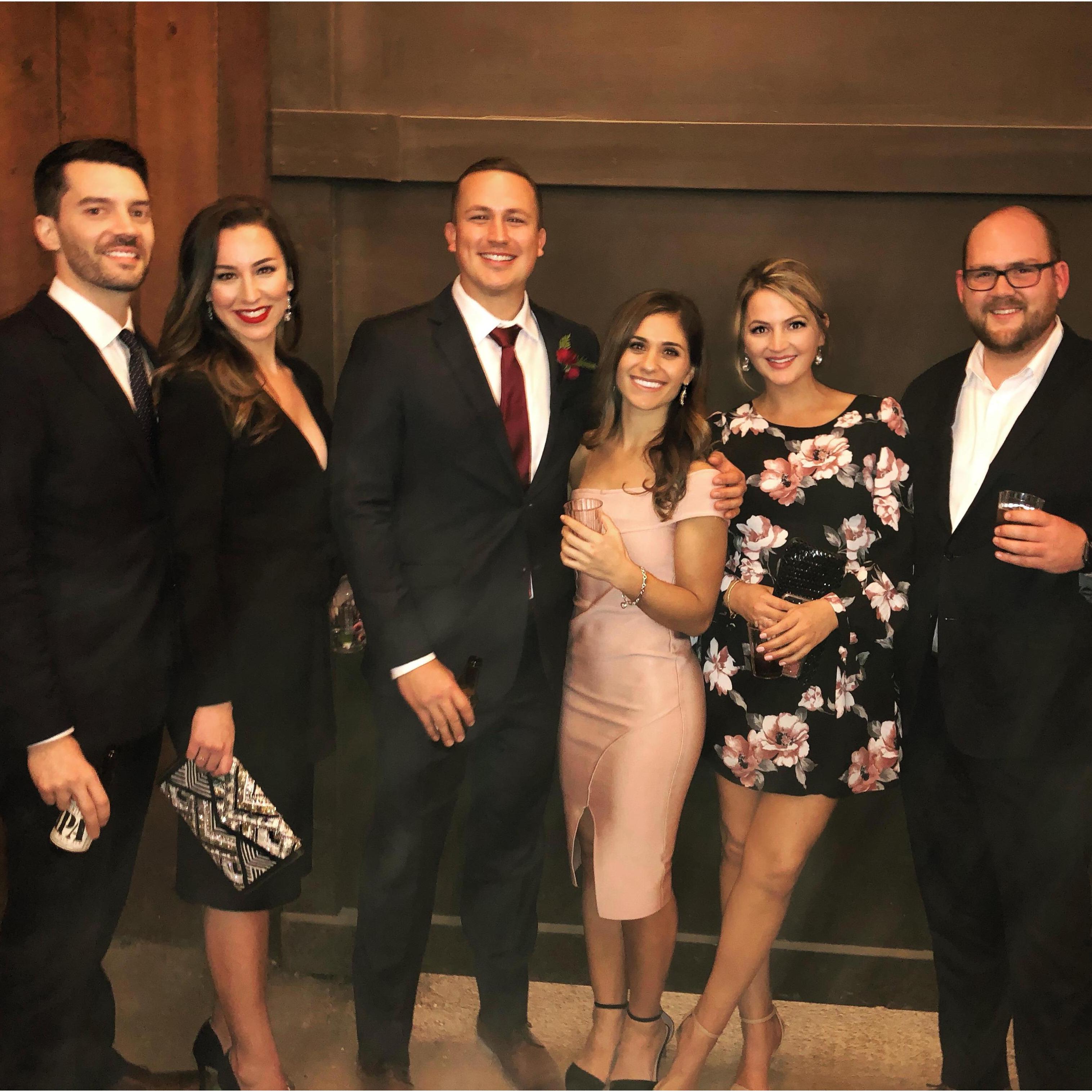 At a wedding with Alicia's siblings and their partners