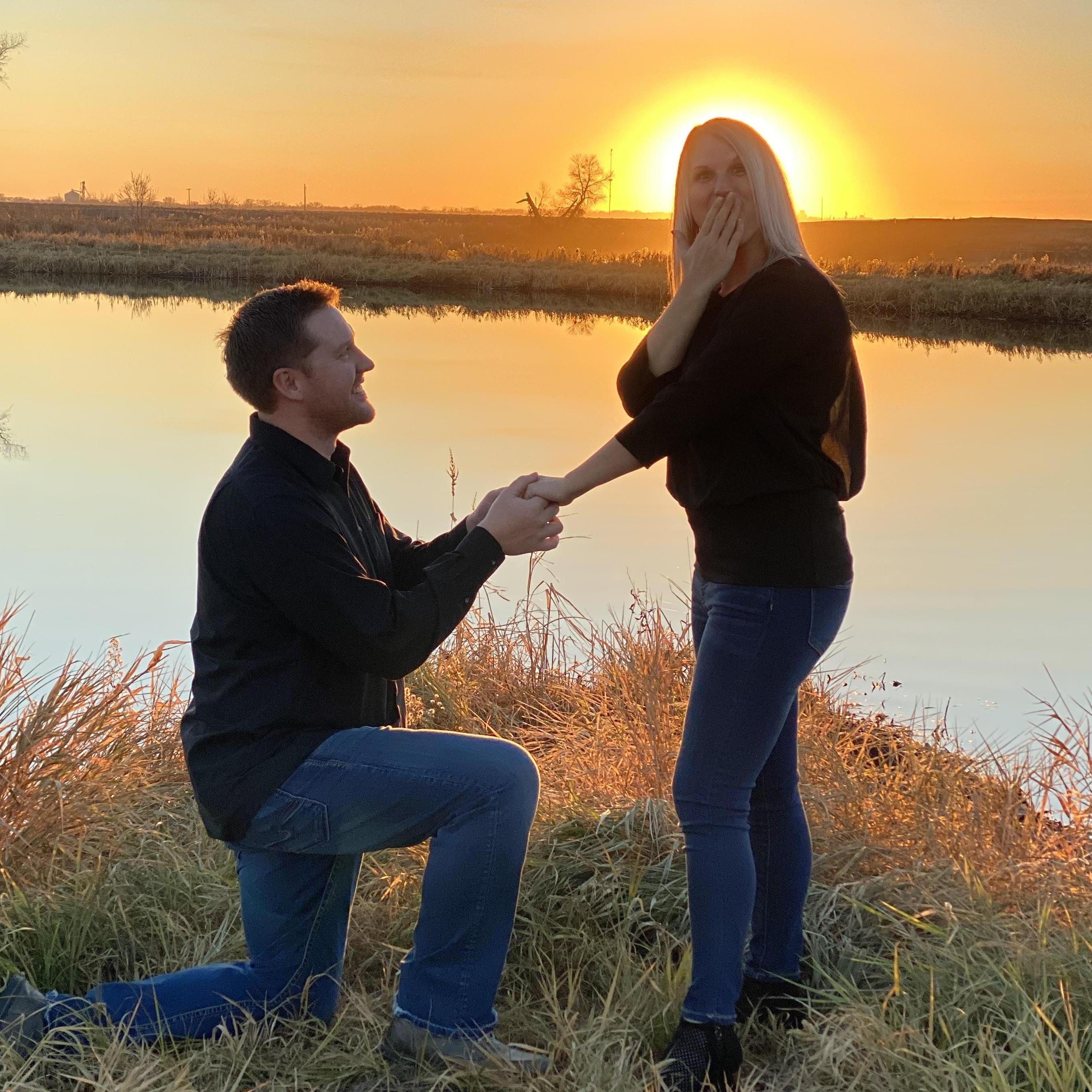 A reenactment of the proposal.  Sun was hitting just right.