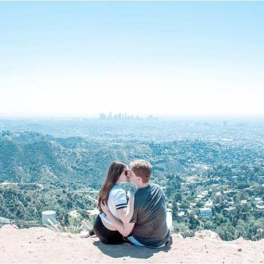 At the top of the Hollywood Sign