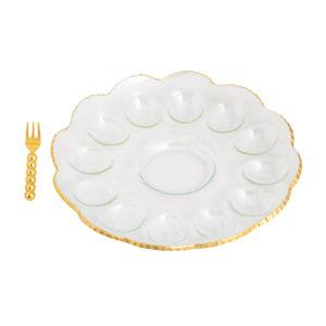 Gold Glass Deviled Egg Tray