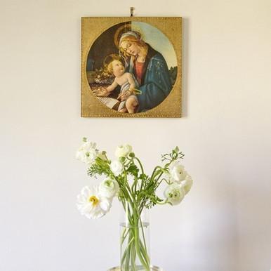 Boticelli's Madonna of the Book Italian Plaque