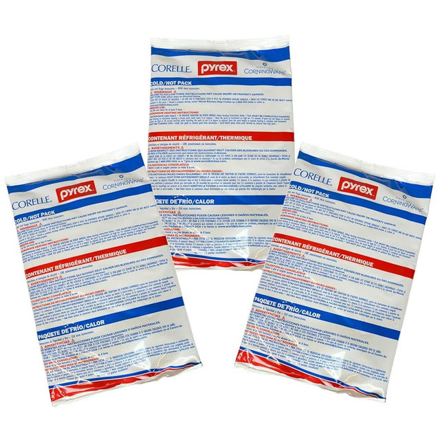 Pyrex Portables Large 11" x 7" Hot/Cold Pack - 3 Pack